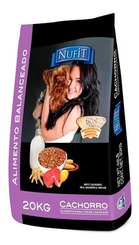 Alimento Perro Croquetas Cachorro Todas Las Razas 20kg Nufit