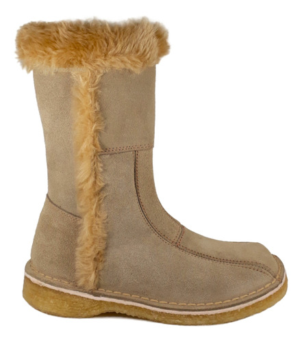 Botas De Gamuza Mujer Forradas En Piel Goma Crepe