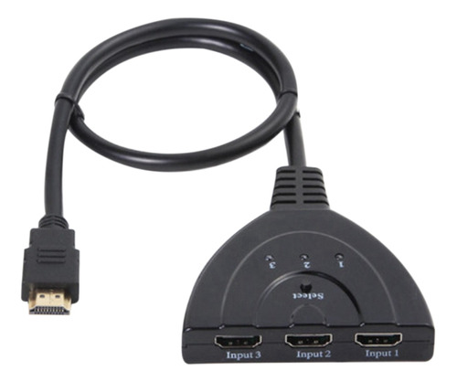 Broom Switcher, Convertidor Hdmi De Uno A Tres Hd Con Cable