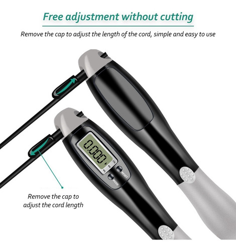 Imagen 3 de 8 de Cuerda Para Saltar.velocidad 3 Mts Ajustable.conteo Digital