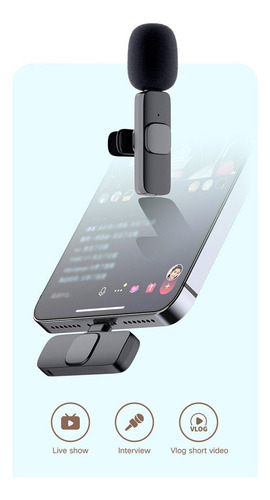 Mini Micrófono Lavalier Inalámbrico Con Clip Omnidireccional