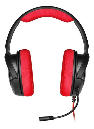 Audífonos Alámbricos Gaming Corsair Hs35 Negro Y Rojo