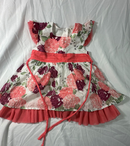 Vestido Para Bebe Niña De 12 Meses Lionada Con Rosas 