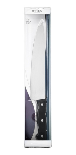 Cuchillo Cuchilla Chef Profesional Acero Otten 25 Cm Color Negro/plateado