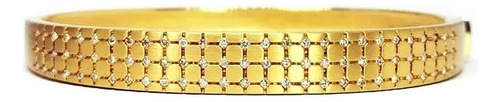 Bracelete Cravejado Com Diamantes 40 Gramas 7mm Ouro 18k 750