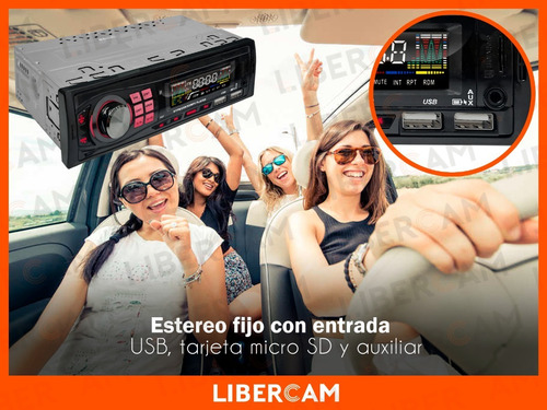 Stereo Para Auto Libercam RSTE-03FIJO Bluetooth Display Lcd Mp3 Usb Radio Fm Sd Retroiluminado