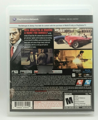 Mafia Ii - Ps3 - Playstation - 2k Games - Mafia 2 (Usado)