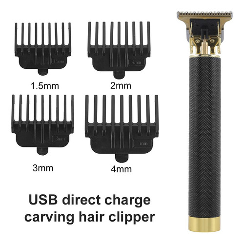 4 Barba Recarregável Usb, Bigode E Aparador De Barba Preto