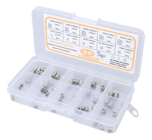 Tuerca Roscada, 55 Piezas, Inserto M2, M2.5 M3, Acero Inoxid