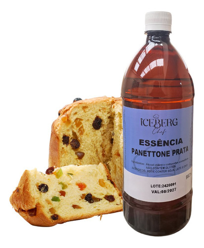 Essência Aroma Panetone Alimentícia Prata Iceberg 960ml