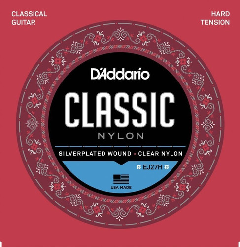 Cuerdas Guitarra Clásica D'addario Classic Nylon Ej27h