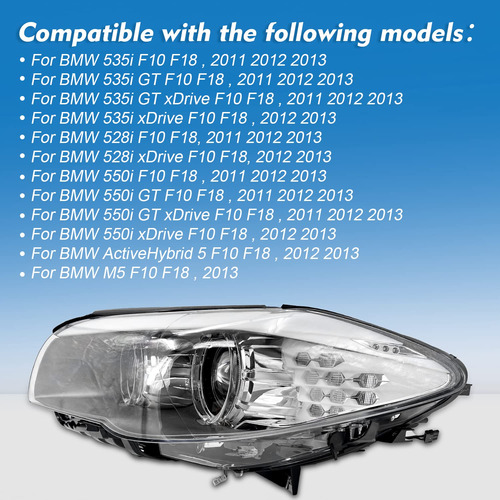 Faro Xenón Adaptativo Afs Compatible B-m-w Serie 5 F10 2011-