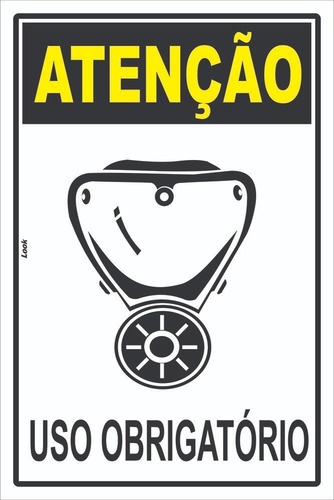 Kit 2 Placas Epi Atenção Uso Obrigatório Máscara Gás Toxico