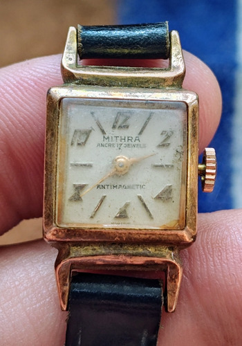 Antiguo Reloj De Pulsera Dama Marca Mithra A Cuerda 