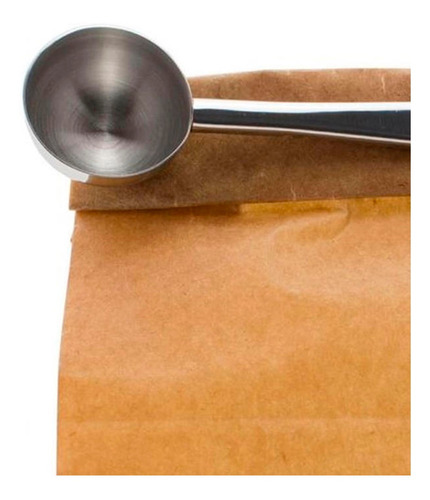 Imagen 2 de 6 de Pinza Para Cerrar Bolsa Con Cuchara Para El Café 2 En 1