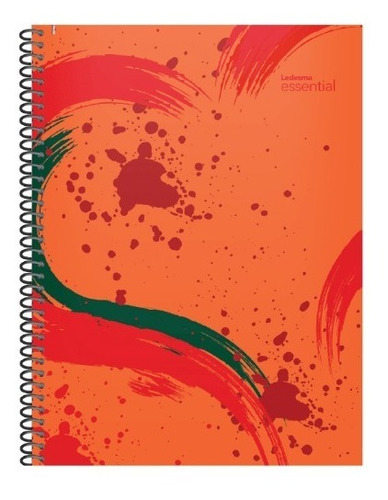 Cuaderno Universitario Espiral Ledesma Essential 22x29 84 Hs Color RAYA ROJO