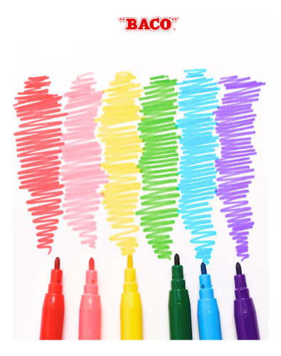Baco 12 Plumines Bacoloretto Base Agua En Colores Surtidos Mr119