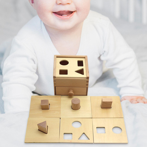 Cubo De Clasificación Con Forma De Madera, Caja A Juego,