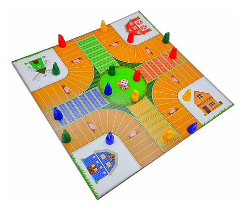 Jogo De Mesa Fazendinha Tabuleiro Infantil Brinquedo Em Mdf