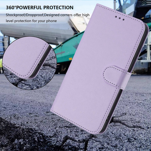 Funda De Piel Tipo Cartera Para Teléfono Vivo Y, Tarjetero, Color Morado Pt188
