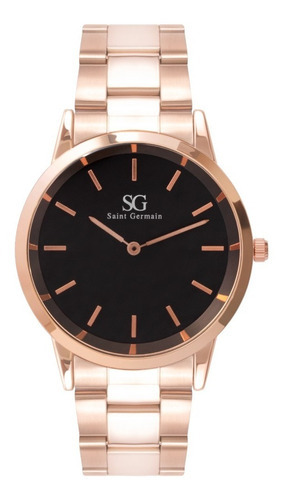 Relogio Masculino Dourado Belmont Black Rosé Gold 40mm Cor do fundo Preto