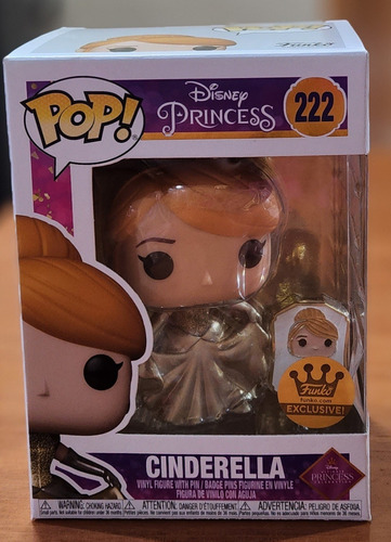 Funko Pop Cinderella 222 Con Pin, Exclusiva Funko Shop.