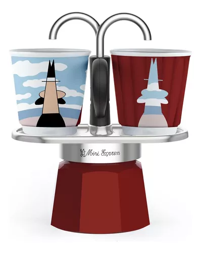Mini Express Magritte Juego Moka Incluye Cafetera 2 Tazas Ro