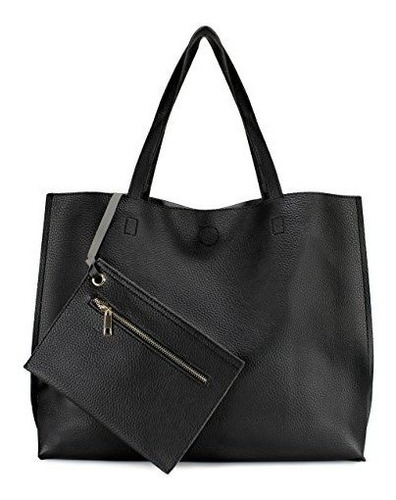 Bolso Tote De Cuero Reversible Para Mujer