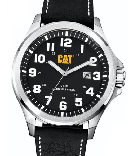 Reloj Caterpillar Hombre Ss Operator Cuero Calendario 10 Atm Color de la malla Negro Color del fondo Negro