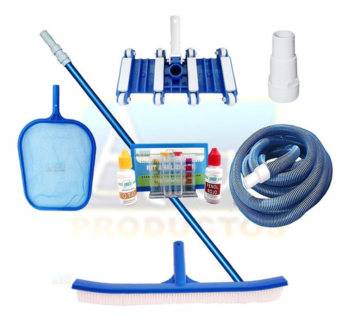 Imagen 1 de 4 de Kit Mantenimiento Para Alberca 7 Pza Manguera 12 + Adaptador