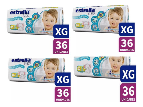 4 Pack Pañales Estrella Baby Hiperpack Todos Los Talles