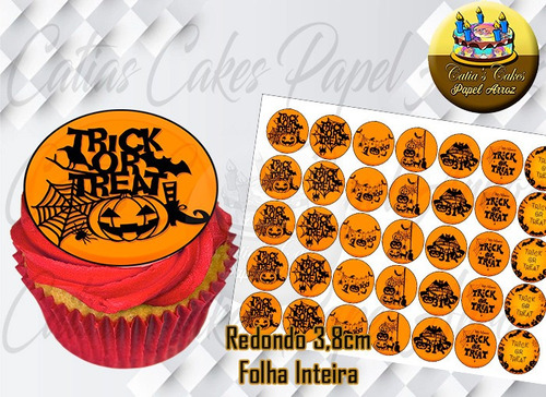 Halloween Papel De Arroz Redondo P/ Pirulito E Cupcake Md2