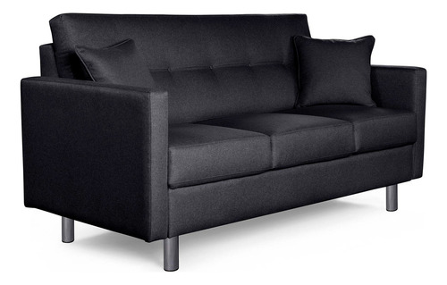 Sofá Sofantástico Aria 3 Plazas Lino Color Gris Oscuro