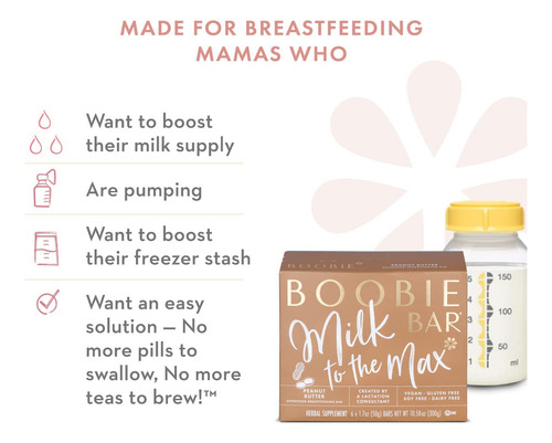 Boobie Bar Superfood Barras De Lactancia, Bocadillos De Lact