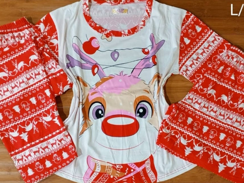Pijama De Navidad 3 Piezas (camisa, Mono Y Short ) L/xl