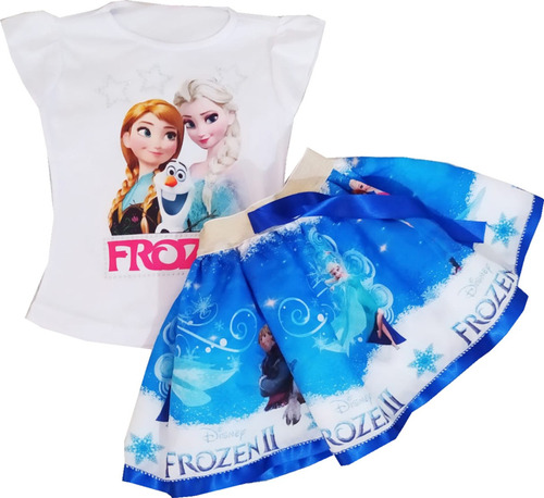 Conjunto De Falda/tutu Para Niña De Frozen Ana Y Elsa - Rj