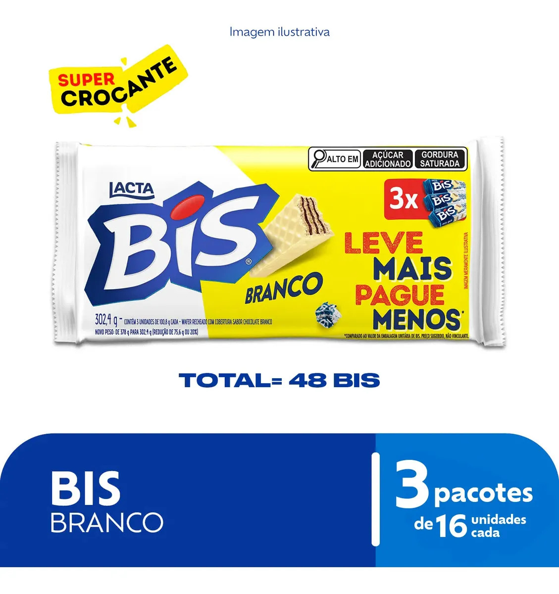 Chocolate Bis Branco Laka - Kit Com 3 Unidades De 100,8g