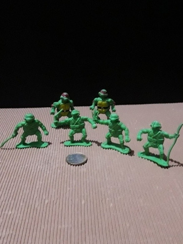 Tortugas Ninjas Miniaturas/ Lote 6 Figurines Vintage