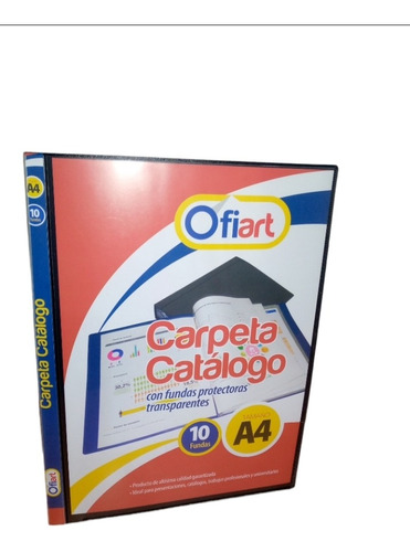 Carpeta Catalogo Color Negro Con 10 Hojas Fundas Protectoras