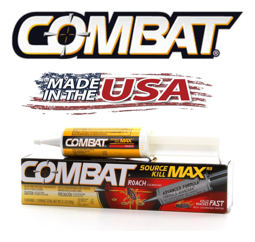 Combat Max Gel Mata Chiripas Y Cucarachas 60 Gramos Genuino