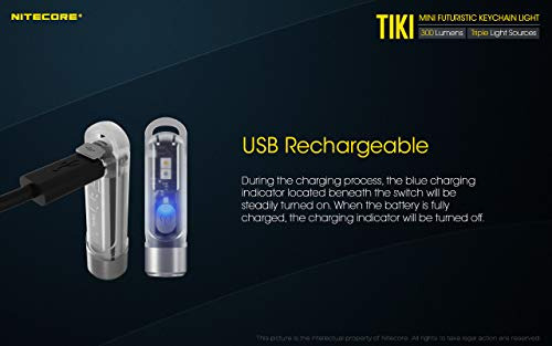 Linterna Llavero Recargable Usb Nitecore Tiki 300 Lm Con Cab