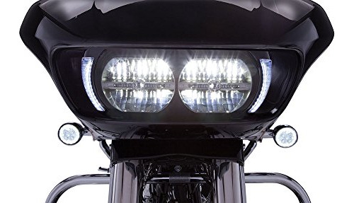 Fang Headlight Bezels For Harley Davidson Road Glide (black)