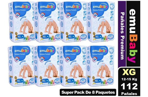 Pañales Emubaby Premium Elige Talla Pack X 8 Paquetes