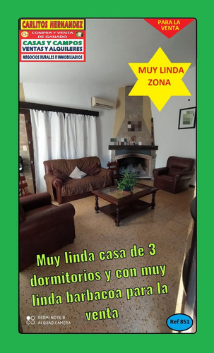 Ref 851) V - ** Muy Linda Casa De 3 Dormitorios Y Con Muy Linda Barbacoa Para La Venta En San José