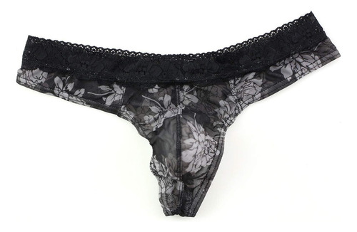 Calzoncillos Tanga Malla Encaje Respirable Con Flores Hombre