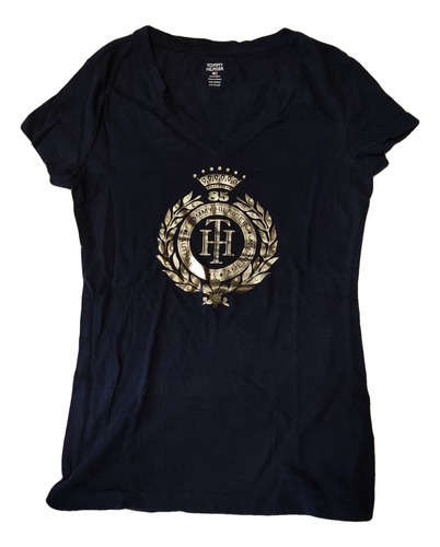 Remera Manga Corta Tommy Hilfiger Azul Strass Ts Impecable