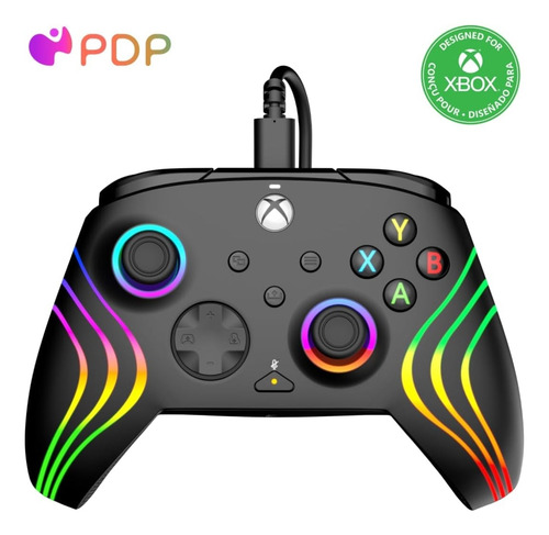 Control Xbox Pc Con Luz Rgb Pdp Afterglow Wave Xbox One