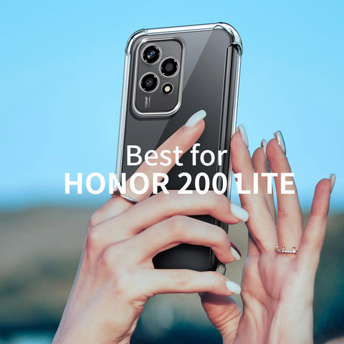 Funda Acrigel Airbag Rígido Para Honor 200 Lite 5g Transparente Acrigel Reforzado