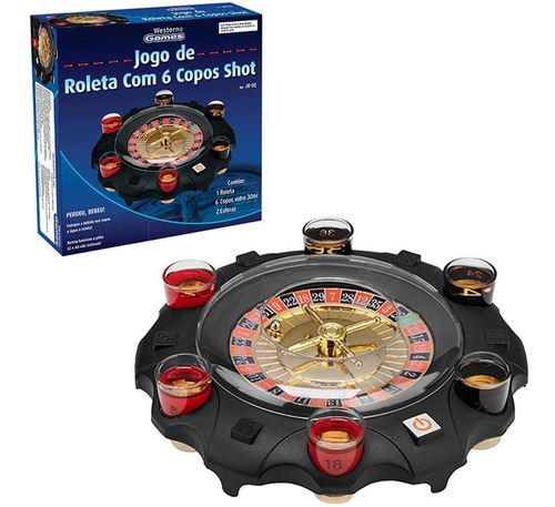 Jogo De Shot Roleta / Roda Com 6 Copos 30ml + 2 Esferas