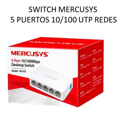 Switch 5 Puertos 10/100 Utp Redes Mercusys Ms105